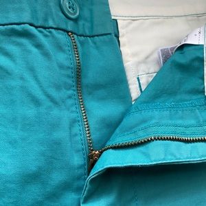Teal blue khaki shorts